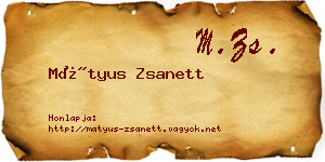 Mátyus Zsanett névjegykártya