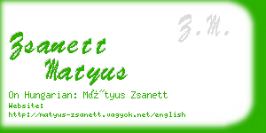 zsanett matyus business card